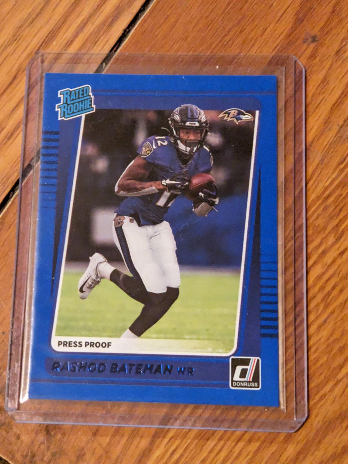 Rashod Bateman Rated Rookie 2021 Donruss Football #265 Blue Press Proof