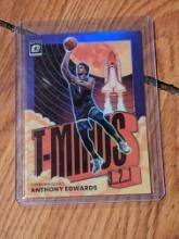 2021-22 Donruss Optic #11 Anthony Edwards T-Minus 3...2...1 Purple Holo Prizm