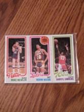 1980-81 Topps Basketball Mike Newlin / Norm Nixon / Darryl Dawkins #55 NBA Card