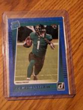 2021 Panini Donruss #258 Travis Etienne Jr. Press Proof Blue Jaguars RC