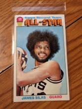 1976-77 TOPPS NBA JAMES SILAS SAN ANTONIO SPURS BASKETBALL JUMBO CARD