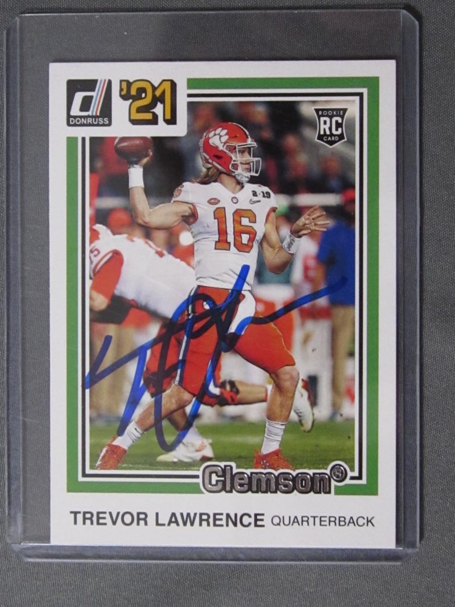 TREVOR LAWRENCE SIGNED ROOKIE CARD WITH COA