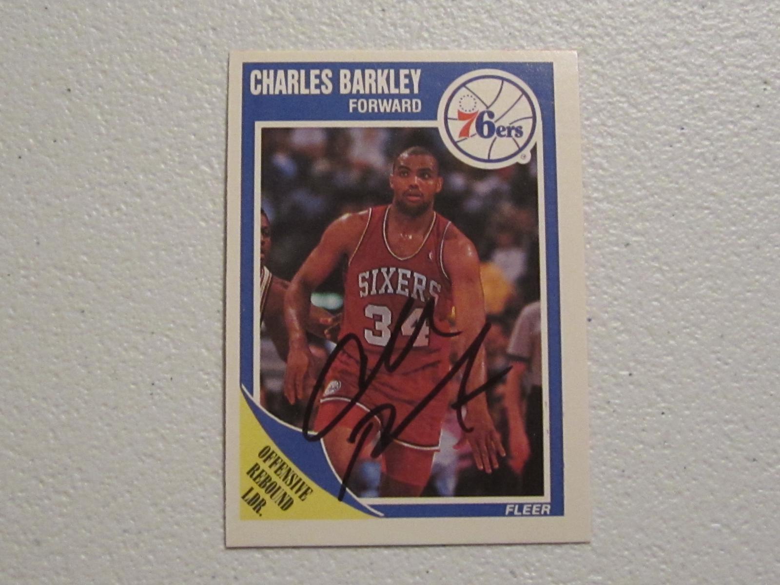 CHARLES BARKLEY SIGNED TRADING CARD WITH COA