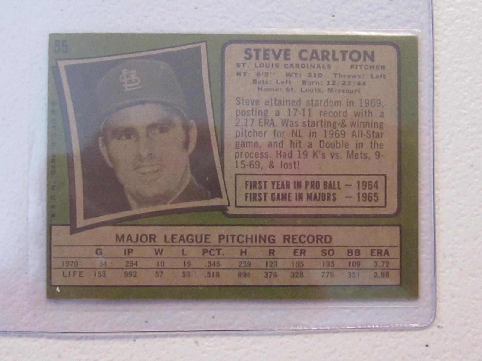 1971 TOPPS STEVE CARLTON NO.55 VINTAGE