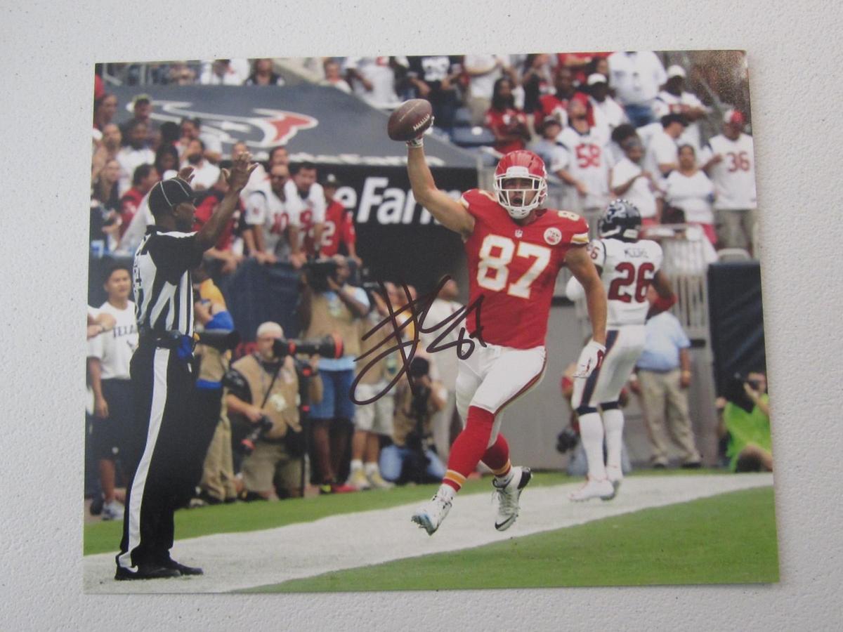 TRAVIS KELCE SIGNED 8X10 PHOTO WITH COA CHIEFS