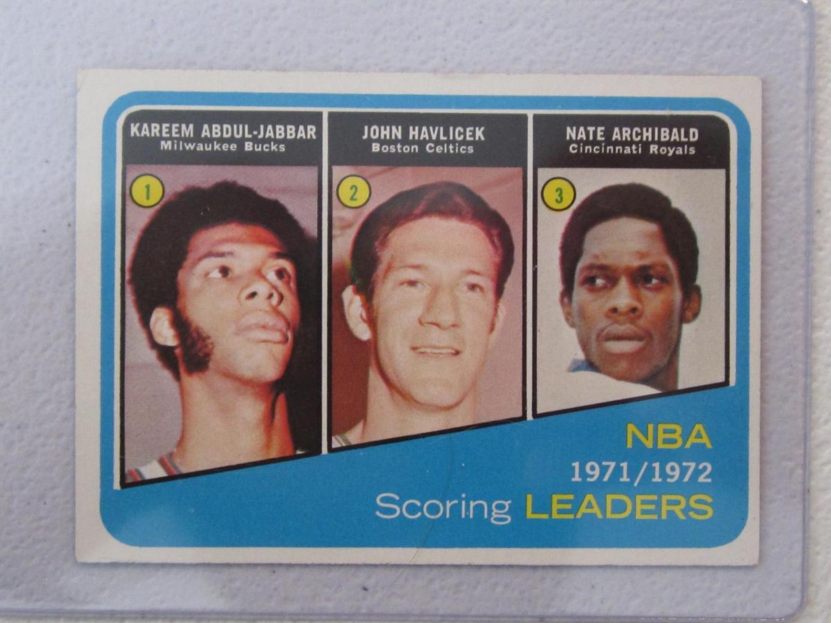 1972-73 TOPPS 1971-72 SCORING LEADERS JABBAR