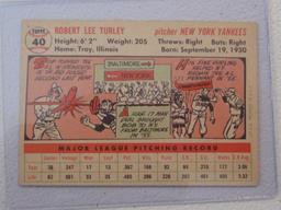 1956 TOPPS BOB TURLEY NO.40 WHITE BACK VINTAGE