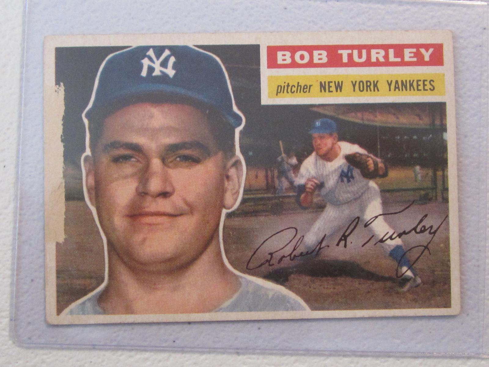 1956 TOPPS BOB TURLEY NO.40 WHITE BACK VINTAGE