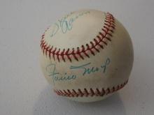 DUAL SIGNED BASEBALL WILLIE MAYS,HANK AARON COA