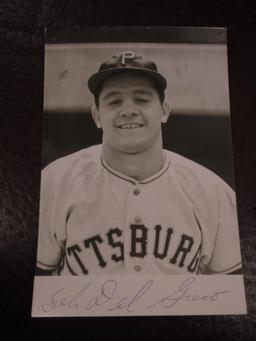 BOB DELGRECO SIGNED BW POST CARD COA