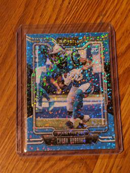 2021 Panini Playbook Chuba Hubbard RC SP parallel insert Holo Blue