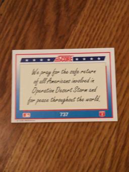 1991 Score American Flag Baseball Card #737 Desert Storm commemorative