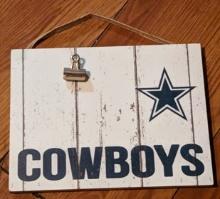 Vintage Dallas Cowboys wooden clip board