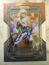 Hand Signed Justin Herbert Prizm W/COA