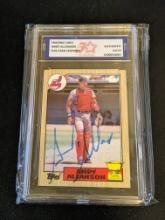Andy Allanson 1987 Topps Auto Authenticated by Fivestar Grading