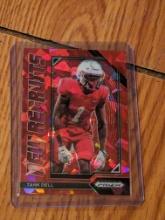 2023 Panini Prizm Draft Picks Tank Dell RC NEW RECRUITS RED CRACKED ICE #NR-25