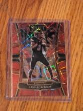 2023 Panini Select Draft Picks Lamar Jackson Red Laser Prizm