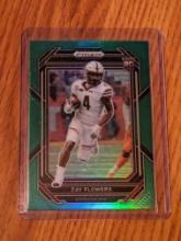 Zay Flowers, 2023 Prizm Draft Picks, Green Prizm, #143, Baltimore Ravens, RC