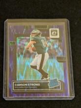 2022 Donruss Optic CARSON STRONG Purple Shock Rated Rookie #211 Eagles