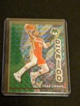 Trae Young Short Print Green Prizm Give and Go 2022-23 Mosaic #4. Atlanta Hawks