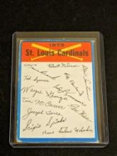 1973 Topps St. Louis Cardinals Blue Team Checklist