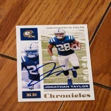 Jonathan Taylor RC autographed card w/coa