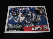 Curtis Martin signed football card COA