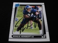 Khalil Herbert Signed Trading Card RC RCA COA