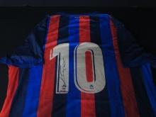 Leo Messi signed soccer jersey COA