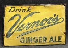 Drink Vernors Ginger Ale Embossed Soda Pop Sign