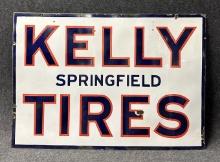 Kelly Tires Double Sided Porcelain Advertising Sign