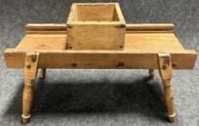 19th Century 4 Legged Antique Table Top Maple Slaw Cutter