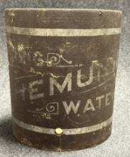 Antique Chemung New York Spring Water 1888 Fiber 2 Gallon Water Jug w Great Paint