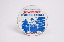 Vintage Winchester Fishing Tackle Porcelain Advertising Sign