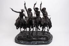 After Frederic Remington "Coming Through The Rye" 30" Bronze Statue