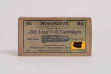 Sealed Vintage Ammunition Box of Winchester .32 Long Colt Cartridges