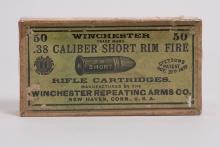 Sealed Vintage Ammunition Box of Winchester .38 Caliber Short Rimfire