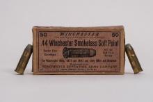 Vintage Ammunition Winchester .44 Winchester Soft Point, Rare Lavender Label "3-17"