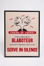 Robert M. Jones Original Propaganda "Blaboteur, Serve in Silence" WWII Framed Poster