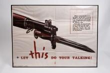 Newsmap Overseas edition Original U.S. WWII Double Sided Poster "Let This Do Your Talking!"