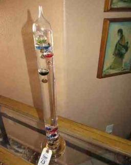 Galileo thermometer - colorful law of physics water tubed 21"H