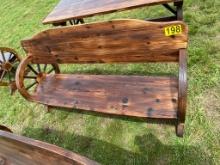 Wooden wagon wheel benches
