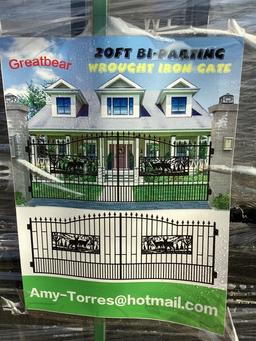 20FT BI-PARTING WROUGHT IRON GATE (DEER)