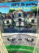 20FT BI-PARTING WROUGHT IRON GATE (DEER)