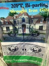 20FT BI-PARTING WROUGHT IRON GATE (DEER)