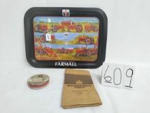 2005 IH Farmall Wishlist metal serving tray with 8 small brown parts bags H-11-7-3-C and IH empty me