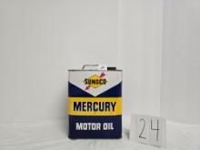 Sunoco Meercury Motoroil Empty 2 Gall Tin In Good Cond