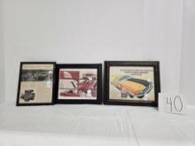 Lot Of 3 Framed Ford Mustang "you Make The Choice" And Mach I And Castrol Xlr