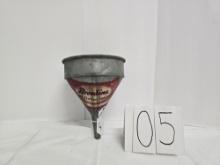 Galvanized Brookins Service Station Equip (ohio) Oil Funnel