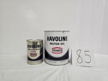 Texaco Havoline Qt 10w-30 Full And One Gall Extra Heavy Duty Motor Oil Full New Old Stock